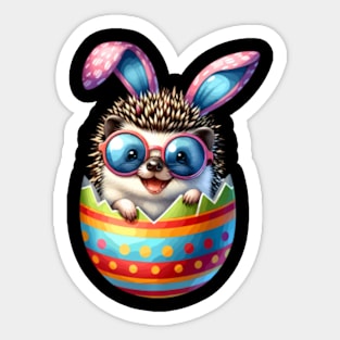 HapEaster Hedgehog Bunny Ears Eggs Toddler Sticker